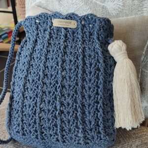 Sac « Elégance Texturée » bleu jeans