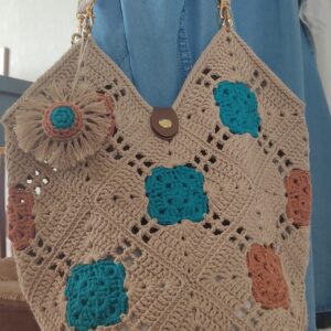 Sac Granny Turquoise & Terracota